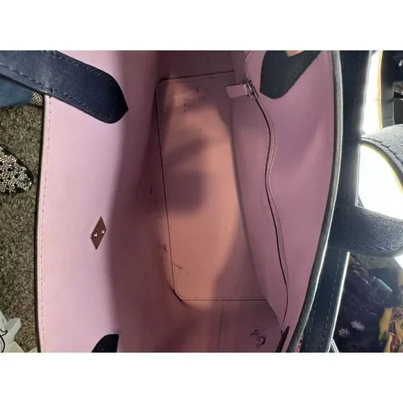 Kate Spade Kaci Navy/Purple Floral Ditsy Medium Tote Purse SOLD OUT! - Picture 9 of 9